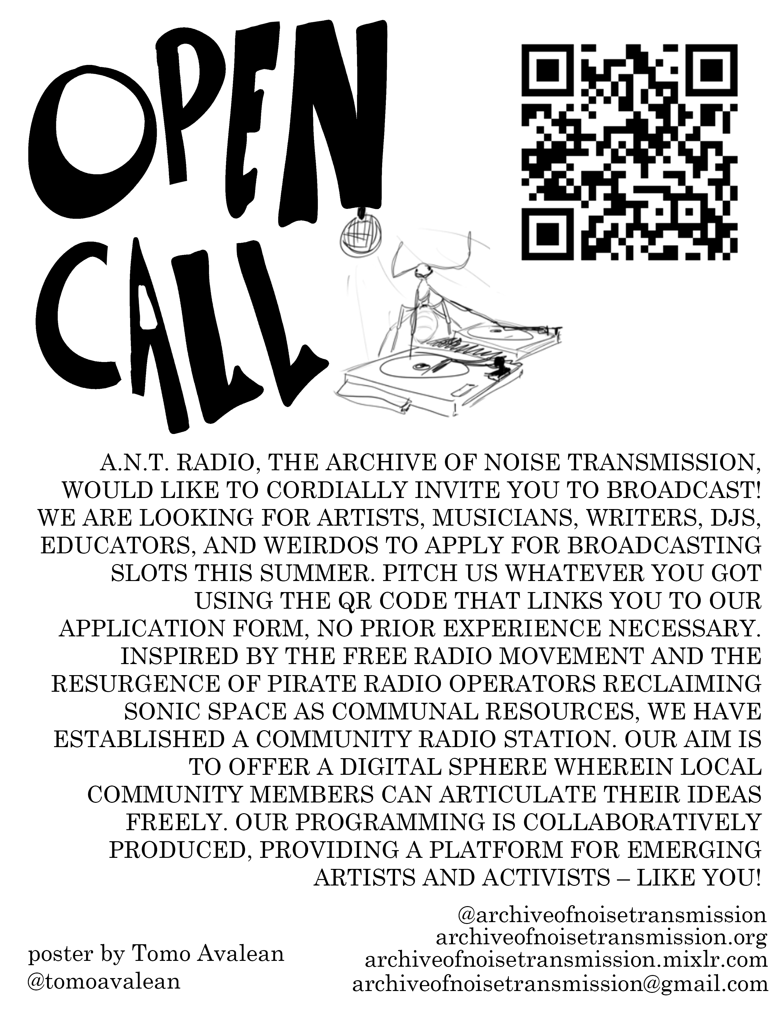 Poster with QR Code to google form (also linked at the top of the page)